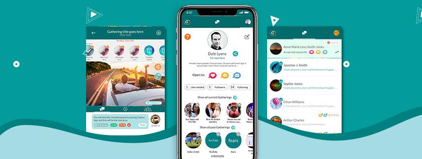 gather online - a community, chat based social media app